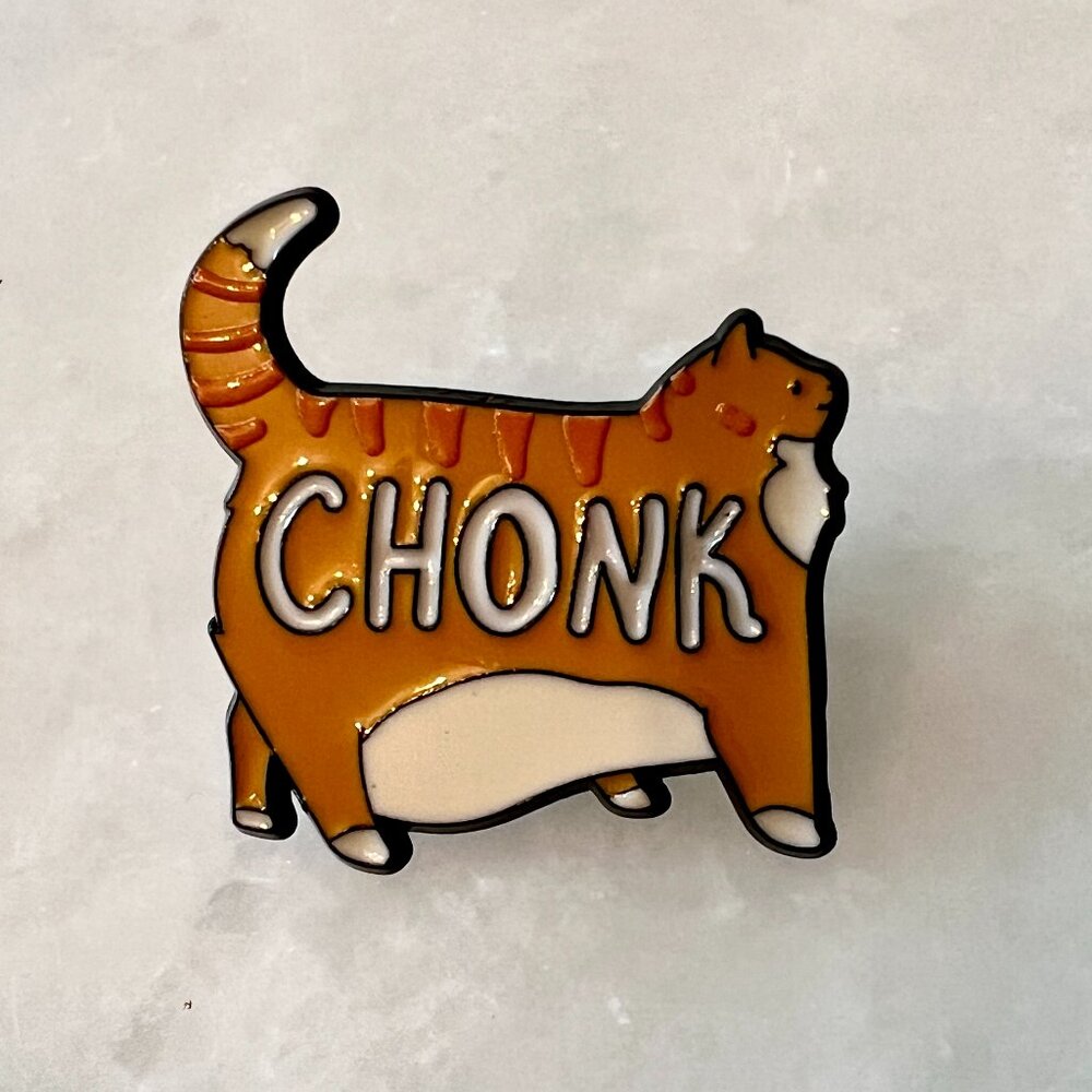 Orange Cat - CHONK - Enamel Pin - Picture 2 of 4